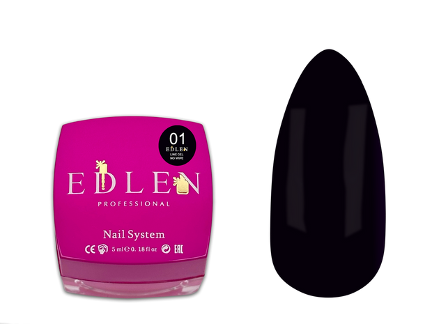 Gel Liner No Wipe Ultra Black 01 5 ml – Edlen
