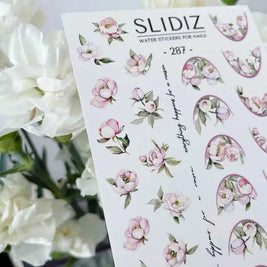 Water decal SLIDIZ 287 motifs délicats raffinés pour nail art professionnel