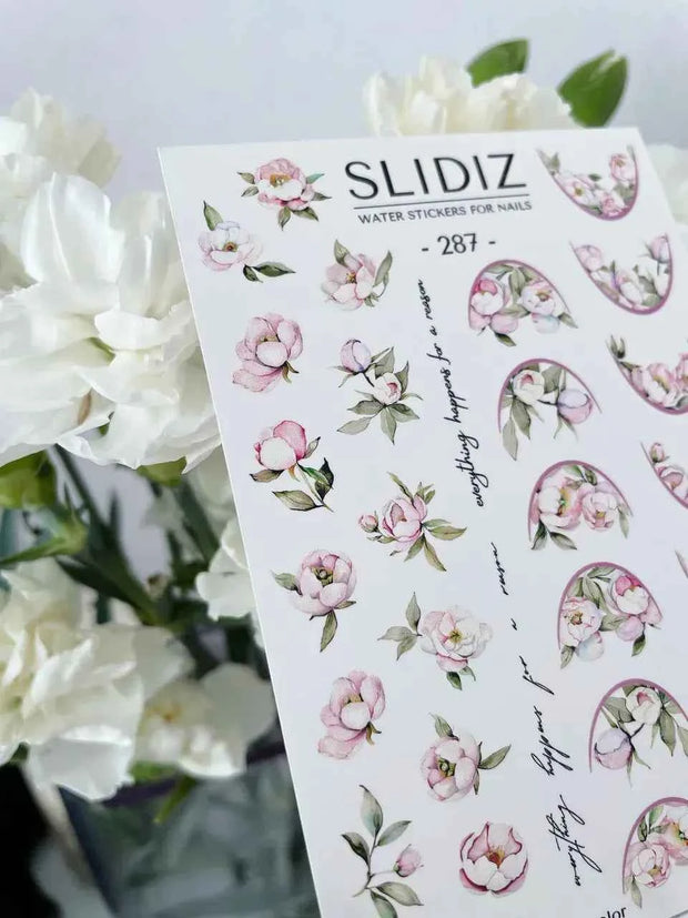 Water decal SLIDIZ 287 motifs délicats raffinés pour nail art professionnel