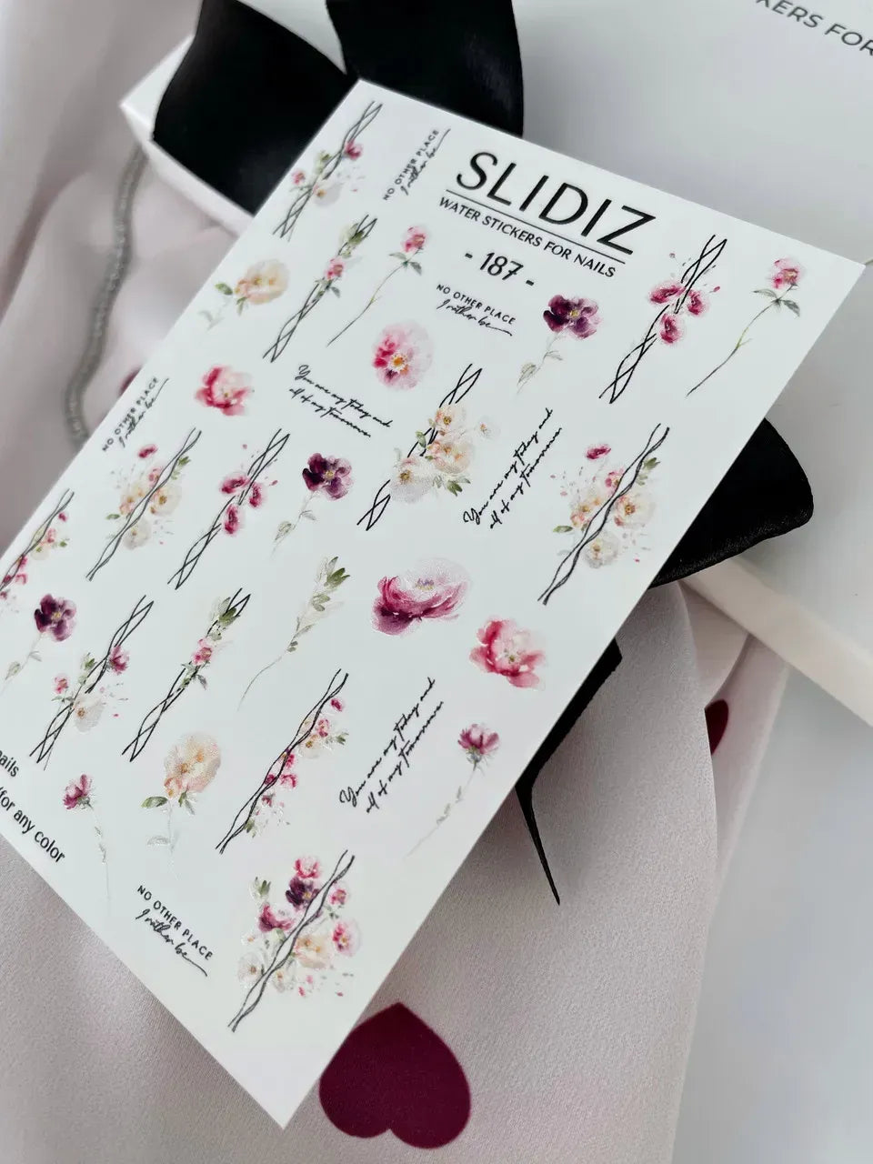 Water decal SLIDIZ 187 motifs fins délicats pour onglerie professionnelle