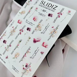 Water decal SLIDIZ 187 motifs fins délicats pour onglerie professionnelle