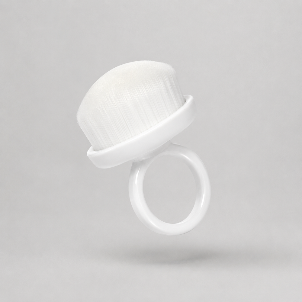 Brosse bague blanche pour manucure – Maison Manucure
