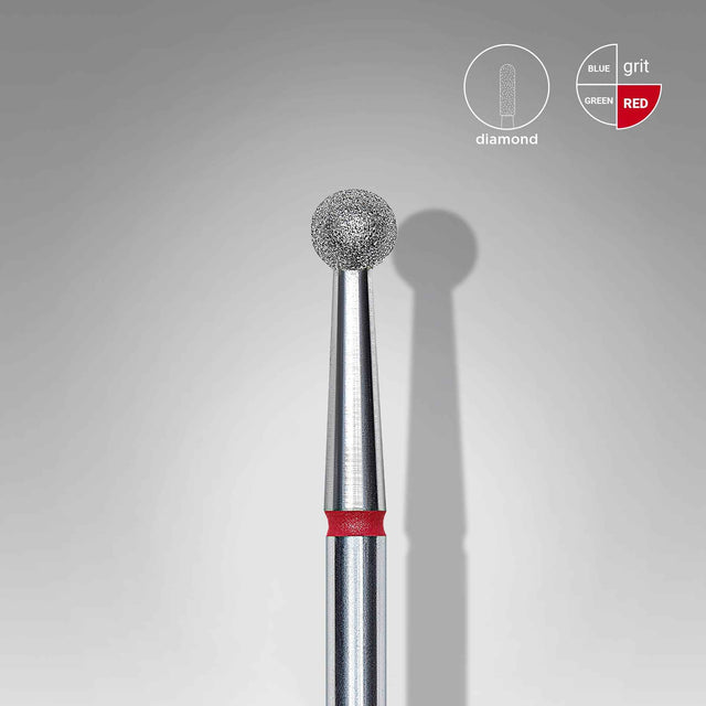 Embout diamanté boule grain rouge 3,5 mm - Staleks