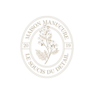 Logo Maison Manucure sur fond fleuri