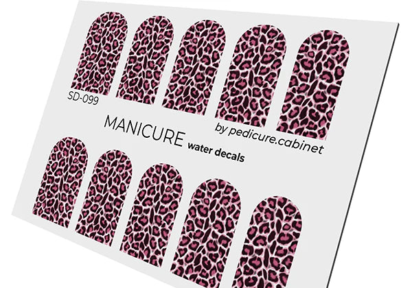 Water decal manucure motif léopard rose pour nail art professionnel – Réf. SD-099