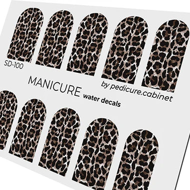 Water decal manucure motif léopard marron pour nail art professionnel – Réf. SD-100