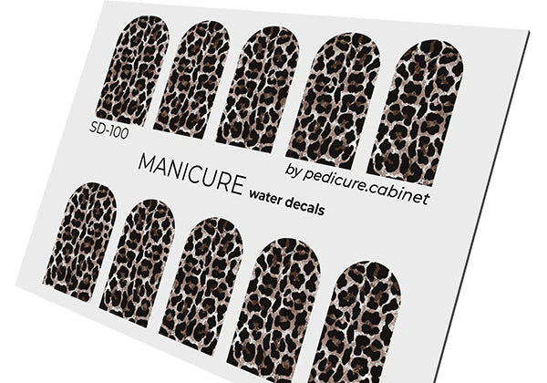 Water decal manucure motif léopard marron pour nail art professionnel – Réf. SD-100