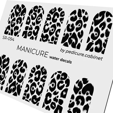 Water decal manucure motif léopard noir pour nail art professionnel – Réf. SR-094