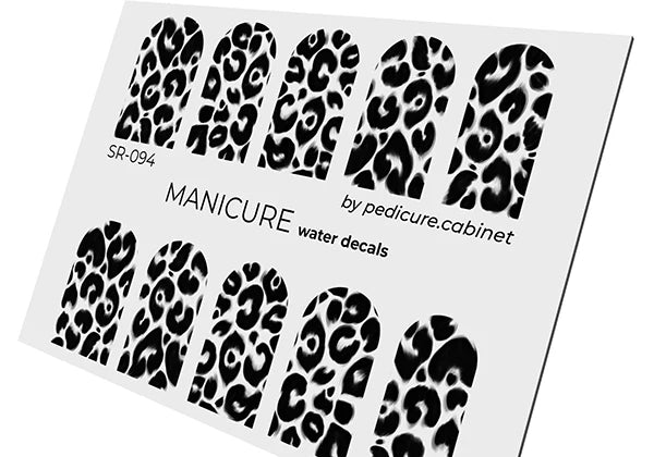 Water decal manucure motif léopard noir pour nail art professionnel – Réf. SR-094