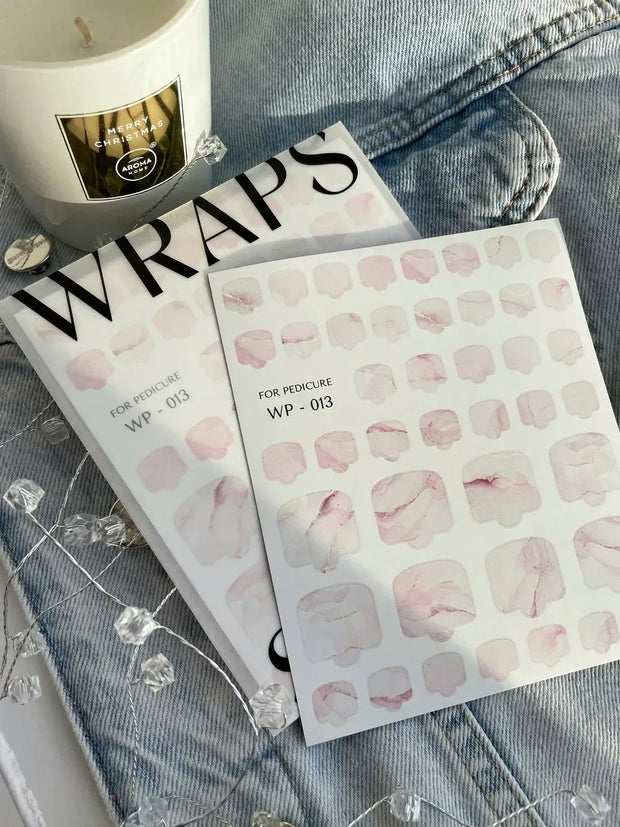 Wrap pédicure WP-013 SLIDIZ effet marbré rose pour pose rapide en institut