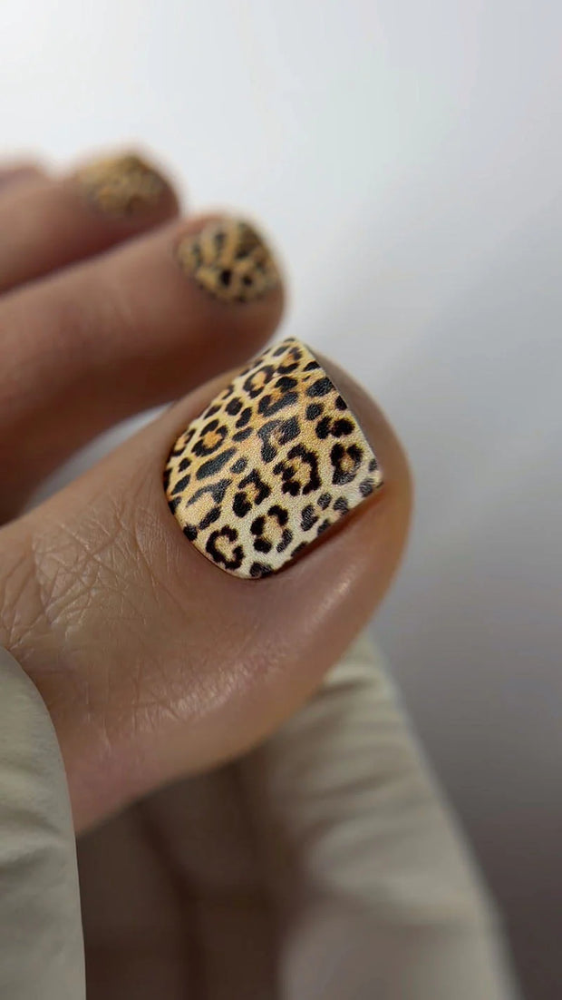Nail wrap pédicure motif léopard classique WR-419