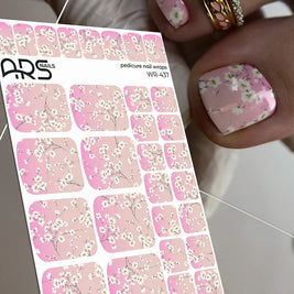 Wrap pédicure à fleurs roses WR-437 The Nail Wraps