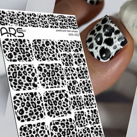 Wrap pédicure léopard noir et blanc WR-453