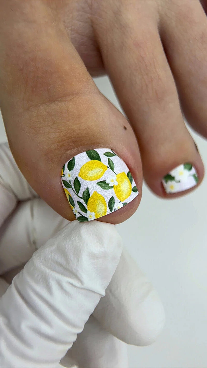 Nail wrap pédicure motif citrons WR-484