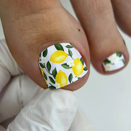 Nail wrap pédicure motif citrons WR-484