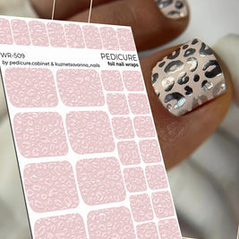 Wrap pédicure léopard beige avec foil coloré WR-509