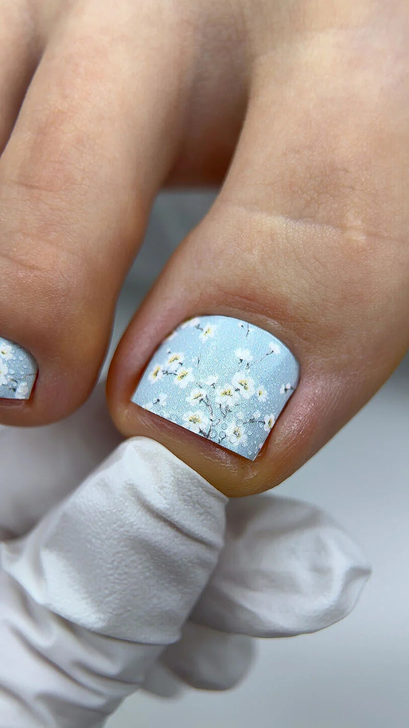 Nail wrap pédicure délicat à petites fleurs WR-569