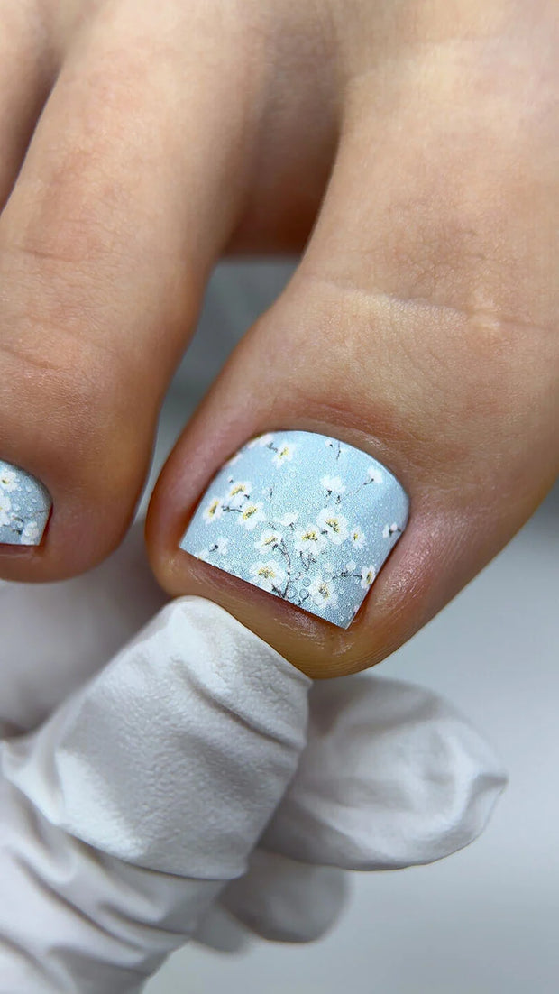 Nail wrap pédicure délicat à petites fleurs WR-569