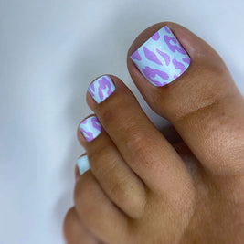 Nail wrap pédicure léopard violet bleu WR-712