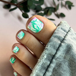 Nail wrap pédicure fleurs violettes WR-716
