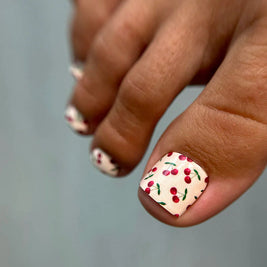 Nail wrap pédicure motif cerises WR-751