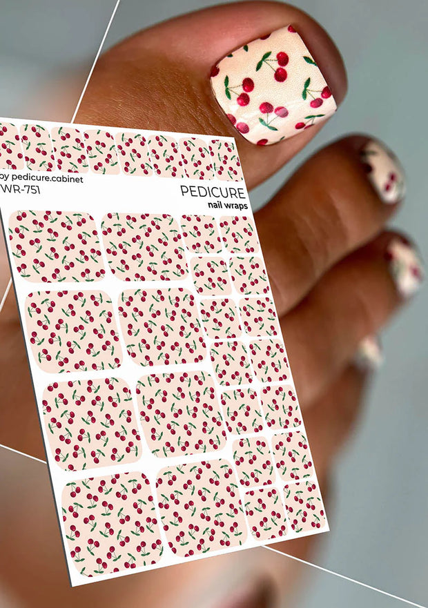 Wrap pédicure motif cerises WR-751