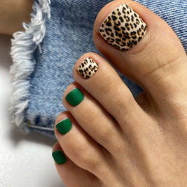 Nail wrap pédicure léopard vert WR-845