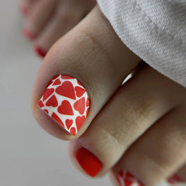 Nail wrap pédicure cœur blanc WR-847