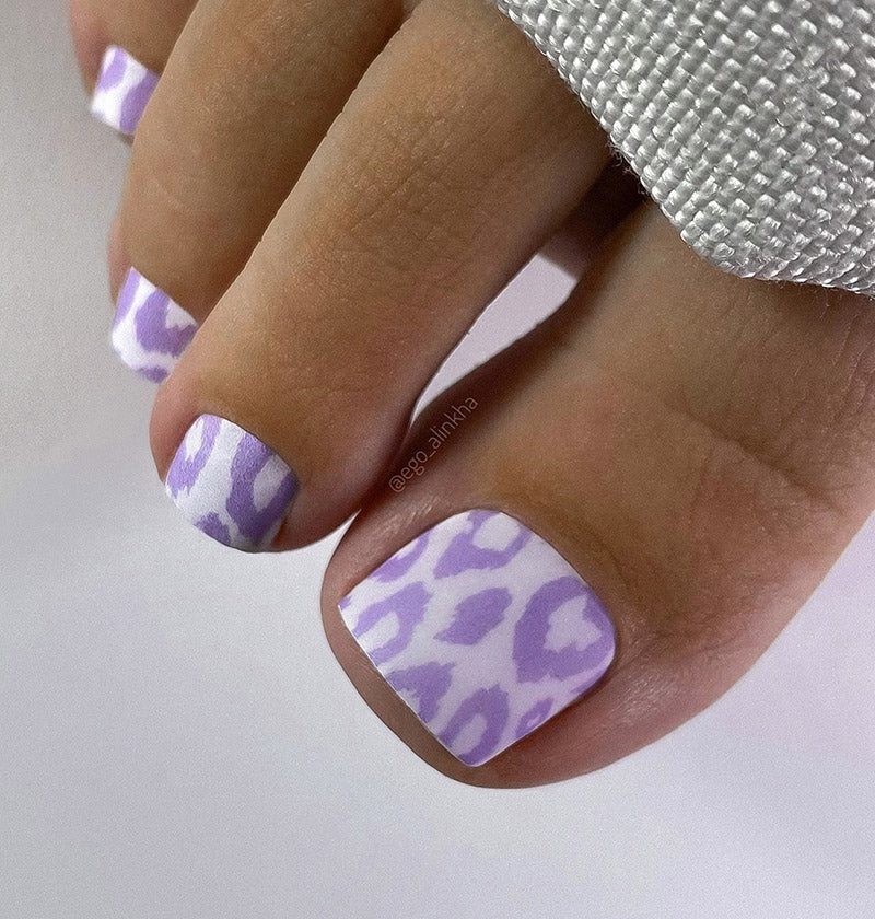 Nail wrap pédicure léopard lilas WR-984
