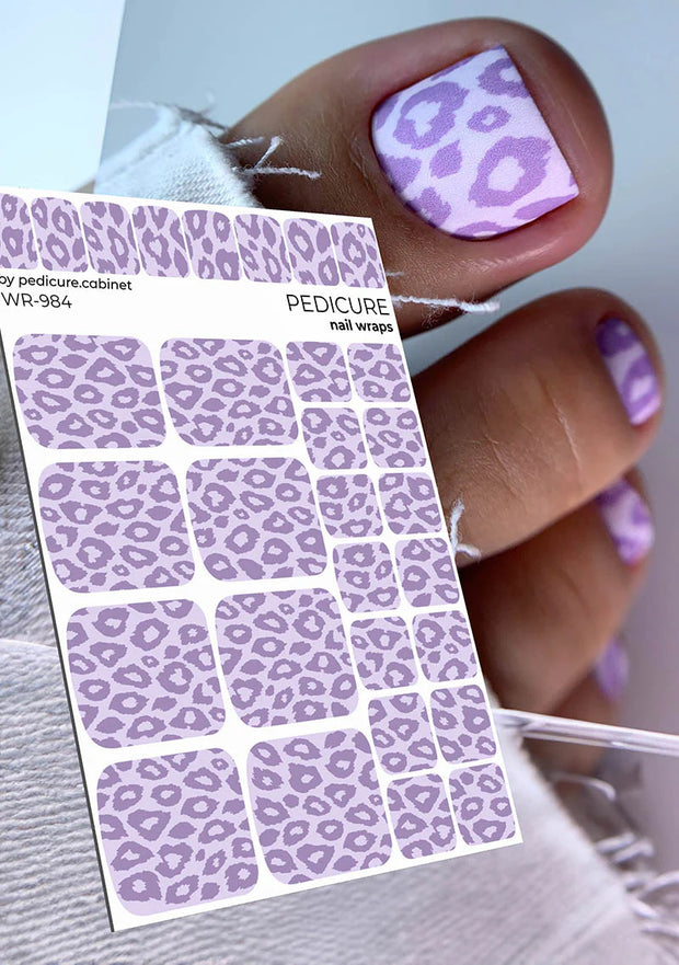 Wrap pédicure léopard monochrome lilas WR-984
